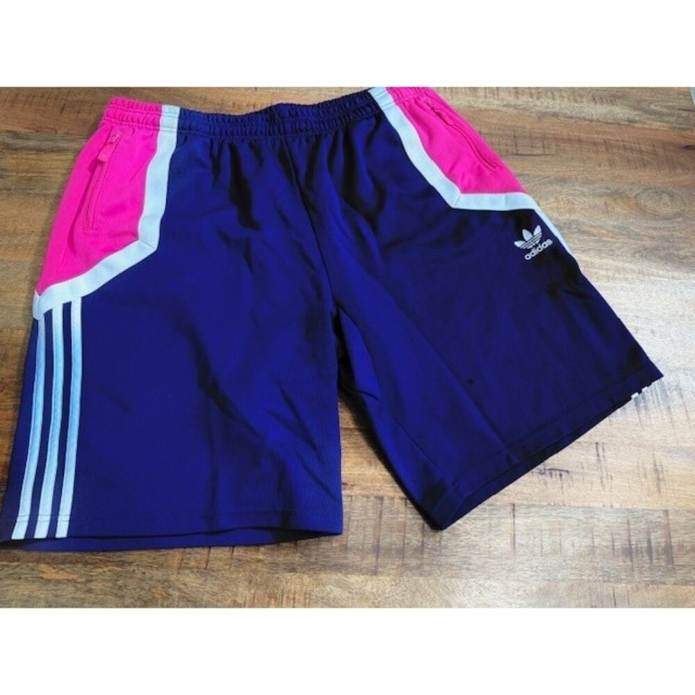 ADIDAS 2018 Originals Nova Shorts Blue Pink White Sz 2XL XXL DQ2905 Pockets HTF
